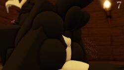 3d big_balls big_butt big_penis black_fur continue_after_cum continuous_ejaculation cum cum_in_pussy cum_inside excessive_cum furry homo_animalis mating_press neck_tuft nonalterna roblox robloxian self_upload tagme wolf_tail