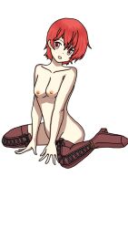 1girls all_fours bare_arms bare_thighs boots breasts convenient_censoring est_(fire_emblem) female female_only fire_emblem fire_emblem:_mystery_of_the_emblem fire_emblem:_shadow_dragon_and_the_blade_of_light kenchu kneeling naked_boots naked_footwear nintendo nipples nude nude_female open_mouth red_eyes red_hair short_hair small_breasts smile solo thigh_boots thighs white_background