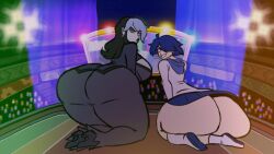 2girls animated ass ass_focus ass_in_dress ass_shake ass_to_ass audience aunt aunt_and_niece big_ass big_breasts blue_hair boots bouncing_ass breasts bubble_butt cerealharem_(artist) closed_eyes clothing competition dat_ass dress duel duel_masters duel_masters_cobalt fat_ass female female_only grey_skin heels hoodie huge_ass huge_breasts jiggle jiggling_breasts kneeling light-skinned_female looking_at_viewer looking_back miniskirt niece no_panties on_knees open_mouth preview rebecca_(duel_masters_cobalt) school_uniform shoes sideboob skirt smile struggling sweat thick_thighs tight_clothing tired twerking twerkoff two_tone_hair vivian_(duel_masters_cobalt) wide_hips