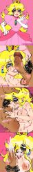 blonde_hair blowing_kiss blowjob cock_worship comic commission commission_art commissioner_upload cum cum_drip cum_in_hair cum_in_mouth cum_inside cum_on_penis cumshot eyes_rolling_back imminent_oral kiss_mark lipstick_mark lipstick_on_penis mario_(series) mascara mascara_tears nintendo oral princess_peach pubic_hair runny_makeup skelewhore smeared_lipstick sweat throbbing throbbing_penis tongue tongue_out unseen_male_face veiny_penis