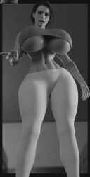 1girls 2022 3d 4k abs absurd_res artist_name belly_button big_breasts black_and_white blender blender_(software) breasts brown_hair busty capcom crop_top curvaceous curvy curvy_body curvy_female curvy_figure detailed_background digital_media_(artwork) drakepowers female female_focus female_only fingers hi_res hourglass_figure huge_breasts inside jill_valentine jill_valentine_(sasha_zotova) know_your_place large_breasts looking_at_viewer meme midriff midriff_baring_shirt navel resident_evil resident_evil_3 resident_evil_3_remake short_hair slim_waist solo solo_focus thick_thighs underboob voluptuous watermark wide_hips worm's-eye_view