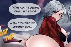 2girls anal anal_penetration anal_sex animated ass big_ass big_breasts bubble_butt comic cum cum_in_ass cum_inside dante_(devil_may_cry) dantea demon demon_girl devil_may_cry female fucked_silly moaning mp4 nowajoestar plap_(sound) rule_63 secretly_loves_it sex silver_hair slideshow sound vergil video virgil virgilia_(dmc) voice_acted white_hair