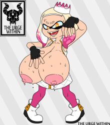 alternate_breast_size huge_breasts inkling nintendo pearl_(splatoon) splatoon sweat the_urge_within