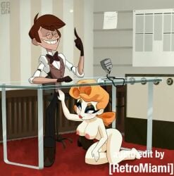 1950s 1boy 1girls 2d alastor_(hazbin_hotel) alternate_universe animated areola black_eyeshadow blowjob boobs capy_diem clothed_male_nude_female clothing cum cum_in_mouth cum_inside cum_swallow duo duo_focus fellatio female handjob hazbin_hotel human lady_g_valentine large_ass large_breasts large_penis light-skinned_female light-skinned_male light_skin mp4 multitasking music naked nipples nude nude_female oral oral_sex original original_character pale-skinned_female pale_skin penis public redhead rubbing smooth_skin sound sound_effects thick_thighs under_the_table video vivienne_medrano voluptuous