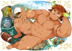 ball bracelet brown_body brown_hair chubby chubby_male drawfag drawthread_request edit edited football gay genitals horns male male_only official_art official_style penis retracted_foreskin sparkles star tan_body tan_skin tokyo_afterschool_summoners transparent_background uncut unknown_artist wakan_tanka yaoi