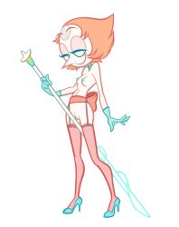 1girls 2019 absurd_res blue_eyes blue_nipples breasts cartoon_network choker collar digital_media_(artwork) female functionally_nude garter_belt garter_straps gloves half-closed_eyes high_heels j-madeye jay-onjey nipples orange_hair pearl_(steven_universe) pussy ribbon solo solo_female spear steven_universe thighhighs uncensored white_skin