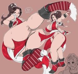 1girls bamman big_ass big_breasts dick_flattening king_of_fighters mai_shiranui meme wojak wojak_comics