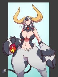 breasts cow_ears cow_girl cow_horns cow_tail disgaea disgaea_6 embarrassed evil_eye_(disgaea) large_breasts monster_girl nippon_ichi_software verdazin20