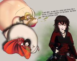 fart_inflation inflation raven_branwen ruby_rose rwby tagme yang_xiao_long