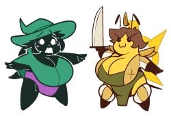 2girls big_breasts bloobiesus breasts deltarune female female_only genderswap_(mtf) multiple_girls ralsei ralsei_(female) ralsei_with_black_fur rule_63 tagme