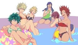 6+girls 6girls adult_swim artist_request bikini blonde_hair blue_eyes denki_kaminari eijirou_kirishima female female_bakugou female_deku female_eijirou female_kaminari female_only female_todoroki glasses green_eyes izuku_midoriya katsuki_bakugou light-skinned_female my_hero_academia one-piece_swimsuit pool pool_toy purple_hair red_eyes red_hair rule_63 short_hair shouto_todoroki source_request spiky_hair swimsuit tenya_iida toonami twin_braids very_short_hair yellow_eyes