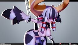 3d animal_ears bound_arms breasts chains cow_ears cow_girl cow_horns cow_tail disgaea disgaea_6 evil_eye_(disgaea) hooves horns huge_breasts large_breasts milking milking_machine monster_girl nippon_ichi_software tied_up zy0n7