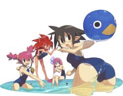 ass beastmaster_(disgaea) breasts disgaea disgaea_3 fight_mistress_(disgaea) gunslinger_(disgaea) harada_takehito mage_(disgaea) nippon_ichi_software official_art one-piece_swimsuit swimsuit