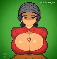 1girls alma_madrigal animated animated_gif big_breasts big_penis chubby chubby_female cleavage clothed_paizuri colombian cum cum_on_breasts cum_on_face dark-skinned_female dark_skin disney elderly_female encanto exposed_breasts female female_focus gilf grey_hair huge_breasts kevin_margon lace_trim latina latina_gilf light_skin male mature_female milf old_woman older_female paizuri paizuri_under_clothes partial_male penis robe source_request spanish_text sprite_art titfuck titjob underwear voluptuous