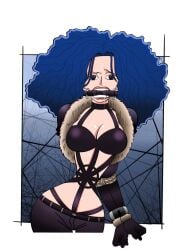 arabasta_saga artist_request baroque_works bit_gag blue_hair bondage drooling female female_only gag miss_doublefinger one_piece shounen_jump toei_animation year_request zala_(one_piece)