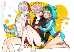 3girls female_bakugou female_deku female_todoroki genderswap_(mtf) izuku_midoriya katsuki_bakugou multiple_girls my_hero_academia rule_63 shouto_todoroki spiky_hair very_short_hair