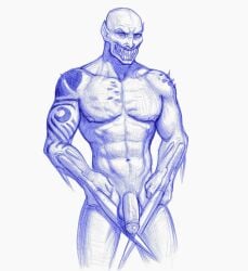 baraka hand_drawn male_only mortal_kombat mortal_kombat_1_(2023) posing posing_for_the_viewer single_male standing tagme tarkatan
