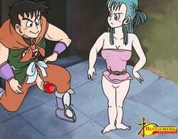 1boy 1girls black_eyes black_hair blue_eyes blue_hair bulma_briefs dragon_ball dragon_ball_(classic) erection female hentai-mania human human_only male penis pussy tagme uncensored yamcha