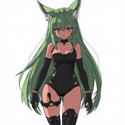 ai_generated fox_ears fox_girl slim tight_clothing