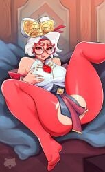 1girls 2023 :p absurd_res bent_legs female female_only glasses hair_ornament josephwolf looking_at_viewer lying lying_on_back nintendo pantyhose purah purah_(tears_of_the_kingdom) red_eyes red_pantyhose round_glasses smiling smiling_at_viewer solo tears_of_the_kingdom the_legend_of_zelda thick_thighs torn_pantyhose voluptuous white_hair