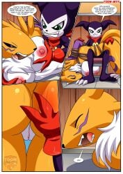 1boy 1girls anthro ass bbmbbf bondage breast_grab breasts comic digihentai digimon digimon_(species) female furry impmon impmon's_payback_(comic) male male/female nipples palcomix pussy rape renamon rope rope_bondage spanking toon.wtf