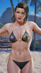 1girls 3d ass azucena_milagros_ortiz_castillo bandai_namco beach big_ass big_breasts breasts brown_eyes brown_hair curvy curvy_female curvy_figure dark-skinned_female dark_skin earrings female female_only hair_ornament latina medium_hair mod namco peruvian peruvian_female pose seductive solo standing sweat tanned tekken tekken_8 thick_thighs video_game_character voluptuous voluptuous_female wide_hips