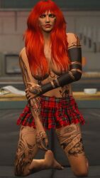 breasts female grand_theft_auto grand_theft_auto_online grand_theft_auto_v isabella_carrington legs naked naked_female nipples nopixel nude purplerp skirt tattoo