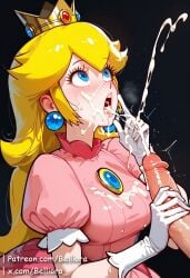 ai_generated belliora big_penis blonde_female blonde_hair blonde_hair blonde_hair_female blue_eyes blush blush clothed clothed_female clothing completely_nude completely_nude_male crown cum cum_in_mouth cum_inside cum_on_breasts cum_on_clothes cum_on_clothing cum_on_face cum_on_gloves cum_on_hand cumshot cumshot_in_mouth ear_ring ear_rings earrings finger_on_face fully_clothed fully_clothed_female gloves handjob huge_cock huge_cock hyper_cock hyper_penis looking_up looking_up_at_cum looking_up_at_cumshot mario_(series) nude nude_male patreon patreon_username penis princess_peach