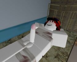 3d arms_behind_head average_sized_penis balls ballsack bandaged_arm bandaged_leg bandages bed cock erect_penis glasses glasses_on_head headphones laying laying_down laying_on_bed male male_only no_watermark penis red_hair red_visor roblox roblox_avatar roblox_studio robloxian shaggy_hair testicles visor_cap