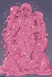 ai_generated darkeffect fusion goo goo_creature multiple_girls slime slime_(substance) slime_girl slime_monster