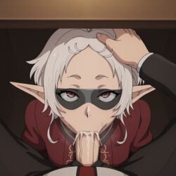 1boy 1girls ai_generated blowjob blowjob_face cum cum_in_mouth cum_inside deepthroat fellatio hand_on_another's_head light-skinned_female light-skinned_male light_skin looking_at_viewer looking_pleasured mushoku_tensei mushoku_tensei:_isekai_ittara_honki_dasu penis_through_fly pointy_ears rudeus_greyrat straight sylphiette_(mushoku_tensei) under_desk vacuum_blowjob