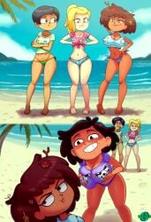 4girls amphibia anne_boonchuy beach breast_envy breasts disney disney_channel joruze marcy_wu milf mother_and_daughter mrs._boonchuy non_sexual oum_boonchuy sasha_waybright tagme teen_girl teenage_girl