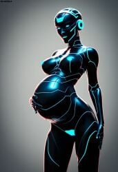 1girls ai_generated android android_girl breasts darkeffect female_only grey-skinned_female living_machine mechanical pregnant pregnant_female pussy robot robot_girl robot_humanoid solo solo_female solo_focus