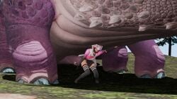 3d anal beastiality big_dick dinosaur feral fortnite klombo_(fortnite) legs_crossed monster_on_female size_difference straight vi_(fortnite) zoophilia