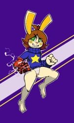 1girls bunny_girl fanart female mangneto panties pantsu shimapan