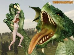 1girls 3d breasts dragon dragon_pred female female_prey feral feral_pred imminent_vore monster_girl monster_pred nipples nude open_mouth pussy size_difference thevoart1st tongue tongue_out vore