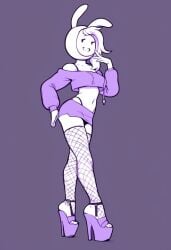 adventure_time ai_generated breasts fionna_the_human_girl full_body high_heels platform_heels rabbit_ears short_shorts thelightningcrab