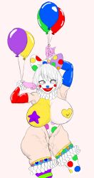 alternate_costume armpits balloon clown clown_girl clown_makeup curvy huge_breasts leotard luckyluckyluckypenny nier:_automata thick_thighs wet yorha_2b