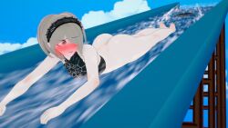 3d accidental_exposure ass bikini bikini_bottom bikini_malfunction bikini_top danganronpa danganronpa_v3 embarrassed embarrassed_nude_female enf exposed_ass female koikatsu nude partial_nudity public_exposure public_nudity straight_hair toujou_kirumi ultimateenf wardrobe_malfunction water_slide