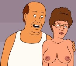 angry angry_face big_breasts big_breasts bill_dauterive breasts embarrassed fat_man glasses hand_on_shoulder king_of_the_hill mature_female milf old_man older_male peggy_hill surprise surprised topless ugly_bastard ugly_man