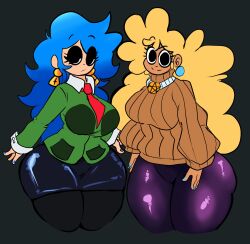 2girls clothed clothing dress female female_only goddess lemonadepikachu looking_at_viewer loretta_(lemonadepikachu) milf mother sophie_(lemonadepikachu) thick_thighs wide_hips