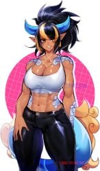 big_breasts bladechan28 breasts female female_only muscular_female original_character tagme thick_thighs tomboy toned_female