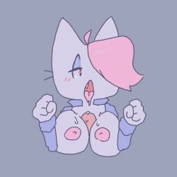 anthro boobjob breasts cat_ears catgirl furry heart_eyes midiclips ms._memu_(midiclips) precum source_deleted tongue_out