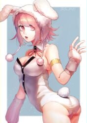 ass baru_(bar_0405) breasts bunny_ears bunny_girl bunny_tail bunnysuit danganronpa danganronpa_2:_goodbye_despair female_only large_breasts mole mole_on_breast nanami_chiaki straight_hair super_danganronpa_2 thighs