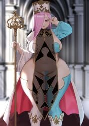 1girls ass big_ass big_breasts big_butt bubble_butt fat_ass female female_only huge_ass huge_butt looking_at_viewer original original_character pink_hair priest red_eyes remomon tagme thick_ass thick_thighs