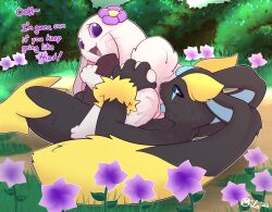 69_position age_difference anthro big_penis black_body bodily_fluids cunnilingus english_text female forest genital_fluids genitals hi_res lagomorph lantha leporid licking lopunny mammal milachu92 nintendo oral penile penis penis_lick plant pokémon_(species) pokemon pokemon_(species) pussy pussy_juice rabbit sex size_difference smaller_female text tongue tongue_out tree vaginal_penetration video_games younger_female