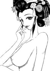 black_and_white breasts female female_only komurasaki kozuki_hiyori nihongami oiran one_piece prostitute yumekoma_(yumenonakadeai)