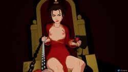 1girls 3d alcohol ambiguous_pov areolae avatar_the_last_airbender azula breasts breasts_out brown_hair chain_leash chains clothed clothing disappointed female female_only femdom lidomaine7 lipstick looking_at_viewer messy messy_hair nickelodeon nipples pov robe scowl sitting small_breasts solo submissive_pov throne tied_hair wine wine_glass yellow_eyes