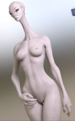 1girls 3d alien alien_girl athletic_female blender breasts evolluisionist female female_only kaminoan model nipples nude_female solo star_wars white_body wip