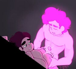 2boys anal anal_sex ass ass_grab balls black_hair cartoon_network cum cum_inside gay gay_sex gem_(species) male male_only penetration penis pink_hair pink_skin pink_steven prismatic_eris selfcest sex steven_quartz_universe steven_universe steven_universe_future yaoi